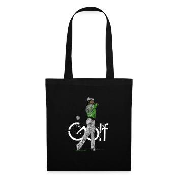 Golfspieler - Stoffbeutel - Schwarz - Vorne
