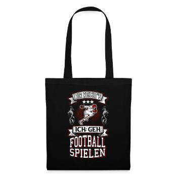 Football Spieler Spruch USA Sport Touchdown - Stoffbeutel - Schwarz - Vorne