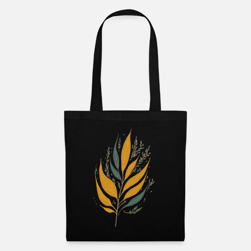 Feuilles - Sac en tissu - noir