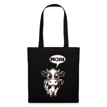 Vache Moin vache drôle cadeau accueillant côte - Sac en tissu - noir - Devant