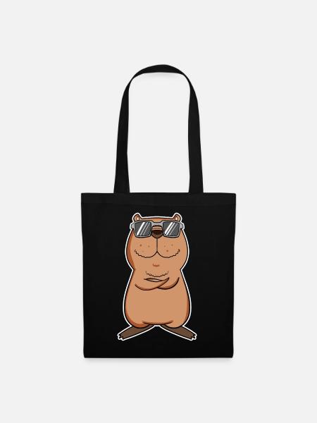 Capybara - Stoffbeutel - Schwarz