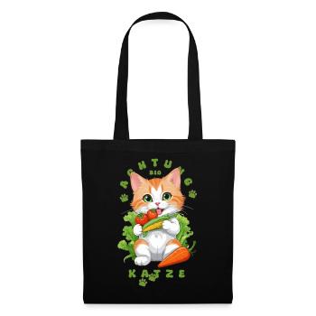 Bio Katze - Stoffbeutel - Schwarz - Vorne