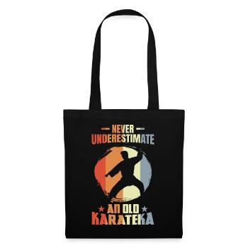 Unterschätze nie einen alten Karateka - Stoffbeutel - Schwarz - Vorne