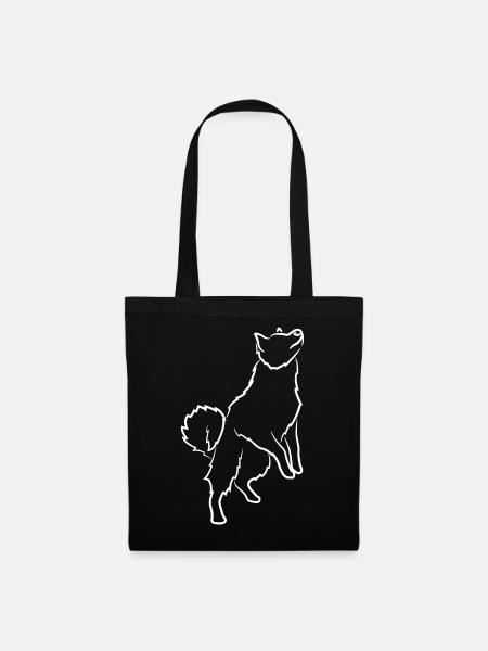 Hund Zeichnung - Stoffbeutel - Schwarz
