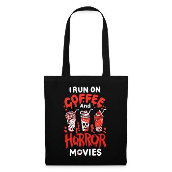 Horrorfilme und Kaffee - Stoffbeutel - Schwarz - Vorne
