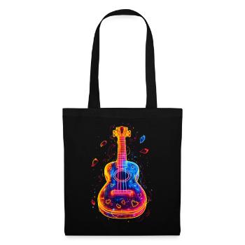 90er Jahre Ukulele - Stoffbeutel - Schwarz - Vorne