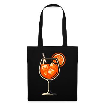 Party Spritz Glas Geschenkidee - Stoffbeutel - Schwarz - Vorne