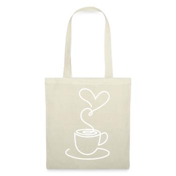 Croquis de thé avec fumée de cœur – Motif romantique - Sac en tissu - nature - Devant