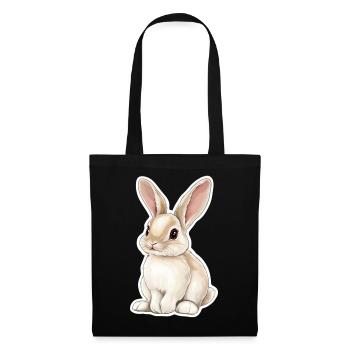 Hase - Stoffbeutel - Schwarz - Vorne