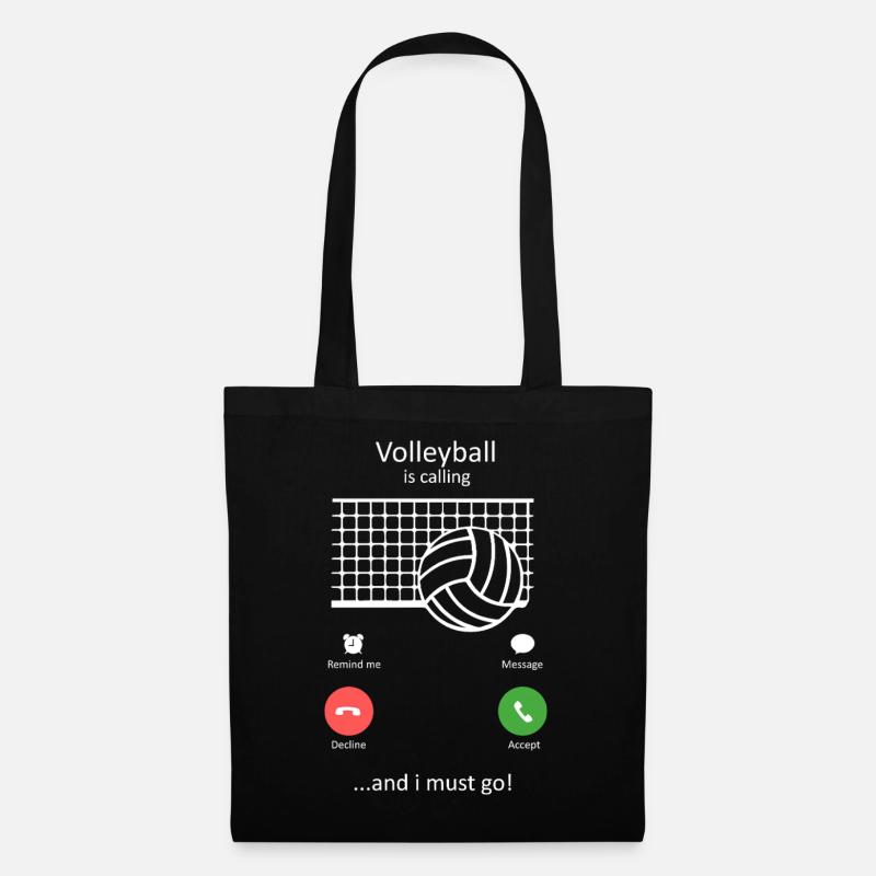 Volleyball ruft den lustigen Spieler und Fan-Coach Gift - Stoffbeutel - Schwarz