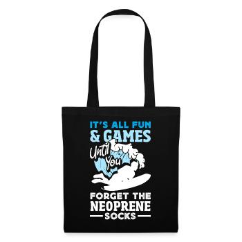 Surfeur Surfeur Bodyboarder - Sac en tissu - noir - Devant