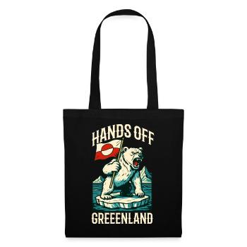 Hands Off Greenland Flag Arctic Polar Bear - Stoffbeutel - Schwarz - Vorne