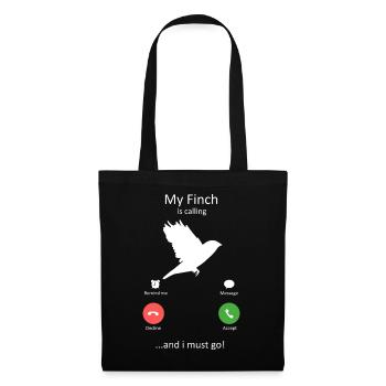 My Finch is Calling and I Must Go Bird Design - Tote Bag - black - Front