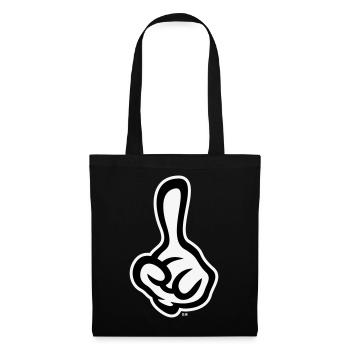 Index levé (doigt / main gauche NEG2C) - Sac en tissu - noir - Devant