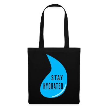 Conception de gouttes d’eau Stay Hydrate – Devis de fitness - Sac en tissu - noir - Devant