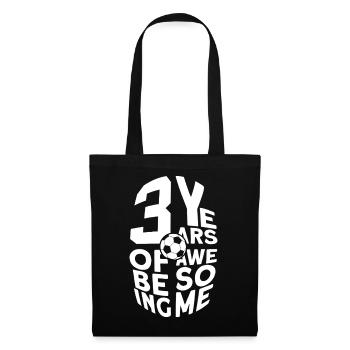 3 YEARS OF BEING AWESOME FOOTBALL 3RD BIRTHDAY - Tote Bag - black - Front
