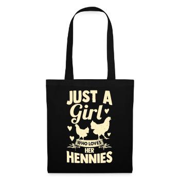 Élevage de coqs, volaille, poulet - Sac en tissu - noir - Devant