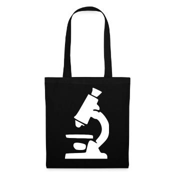 Don du symbole scientifique du microscope - Sac en tissu - noir - Devant