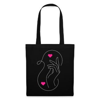 Tender Love : Hands & Hearts Design - Sac en tissu - noir - Devant