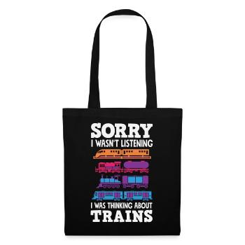 Je n’ai pas écouté. J’ai pensé à l’humour drôle des trains. - Sac en tissu - noir - Devant