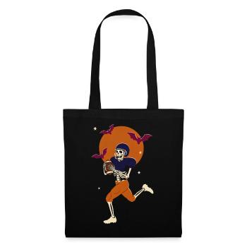 Halloween-Skeleton-Footballspieler - Stoffbeutel - Schwarz - Vorne