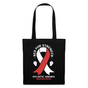 Aplastische Anämie Awareness - Rot für Stärke - Stoffbeutel - Schwarz - Vorne