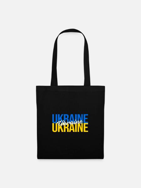 Ukraine - Stoffbeutel - Schwarz