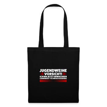 Jugendweihe Jugend Jugendliche Geschenk - Stoffbeutel - Schwarz - Vorne