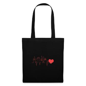 Sign language sign ASL deaf - Tote Bag - black - Front