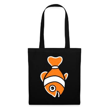 Humour petit poisson clown - Sac en tissu - noir - Devant