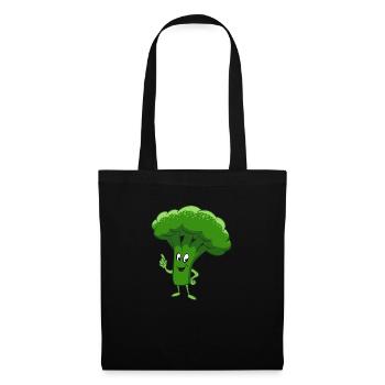 Brokkoli, Gemüse, vegetarisch, vegan - Stoffbeutel - Schwarz - Vorne