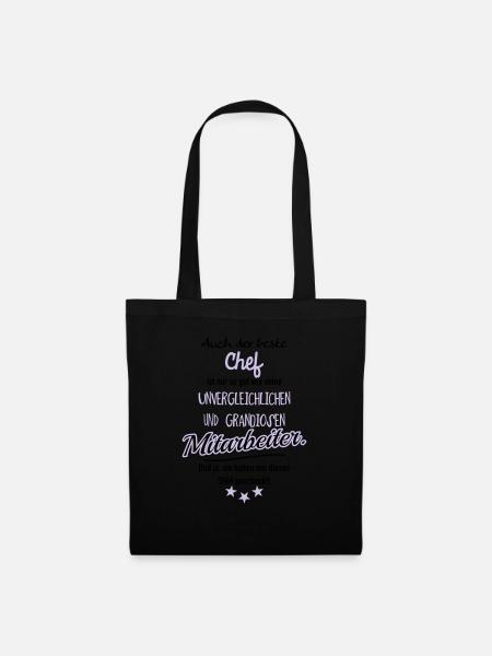 bester Chef grandiose Mitarbeiter - Stoffbeutel - Schwarz