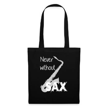 Saxofon / Nicht ohne Saxofon / Jazz / Sax - Stoffbeutel - Schwarz - Vorne