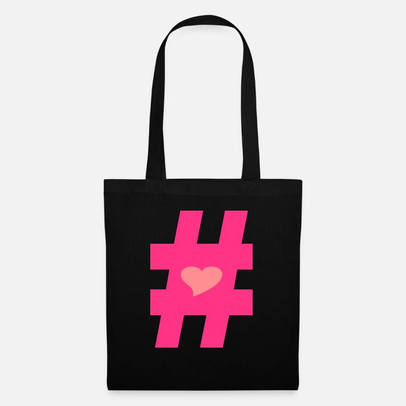 ❤I Love Hashtag-Hashtag Symbol Vector Design❤ - Tote Bag - black