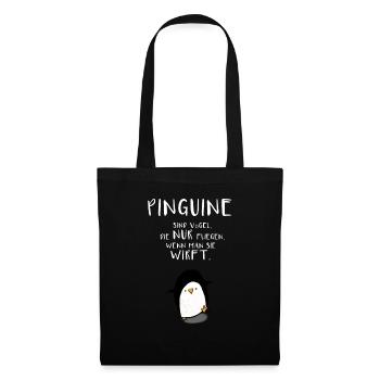 PINGUINE WERFEN - Stoffbeutel - Schwarz - Vorne