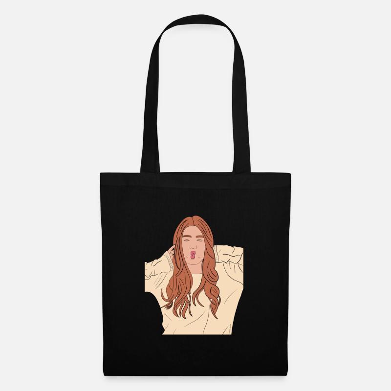 Baiser la bouche - Sac en tissu - noir