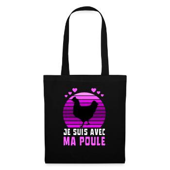 Je suis avec ma poule Vintage Sunset Violet - Sac en tissu - noir - Devant