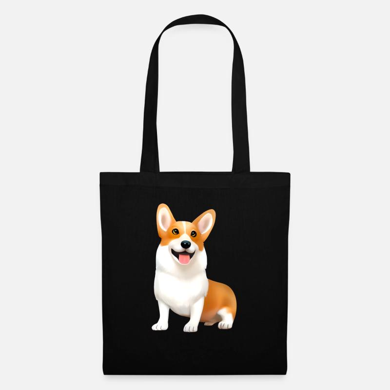 Corgi - Stoffbeutel - Schwarz