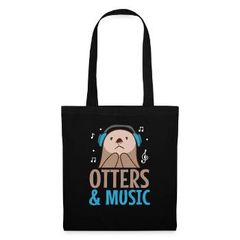 Loutres et musicien de musique Sea Animal Forest - Sac en tissu - noir - Devant
