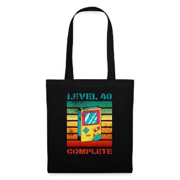 40 Geburtstag. T-Shirt für 40. Game. Level 40. - Stoffbeutel - Schwarz - Vorne