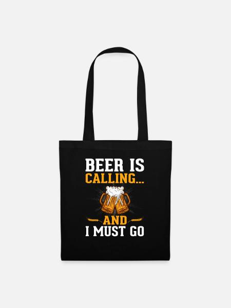 Beer is calling... - Stoffbeutel - Schwarz