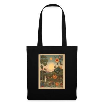 Illustration vintage de la nature et des gens - Sac en tissu - noir - Devant