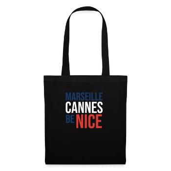Marseille Cannes be Nice - Stoffbeutel - Schwarz - Vorne