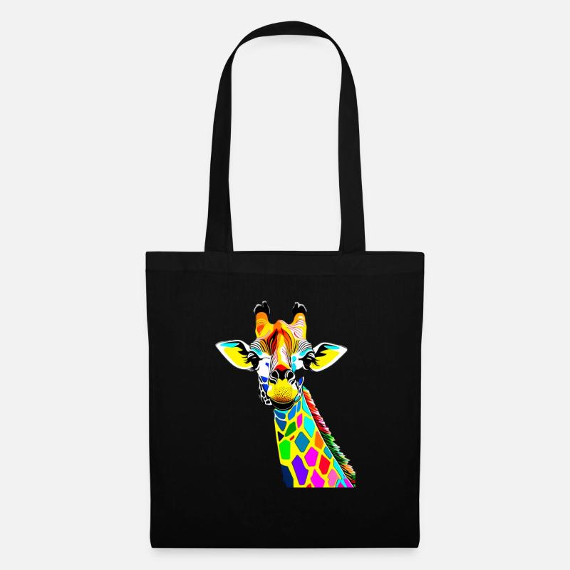 Giraffe Farben - Stoffbeutel - Schwarz
