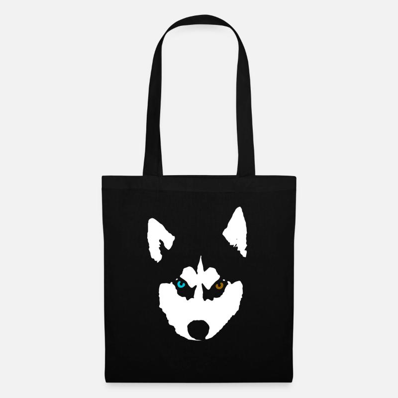 Husky Hund Siberian Husky - Stoffbeutel - Schwarz