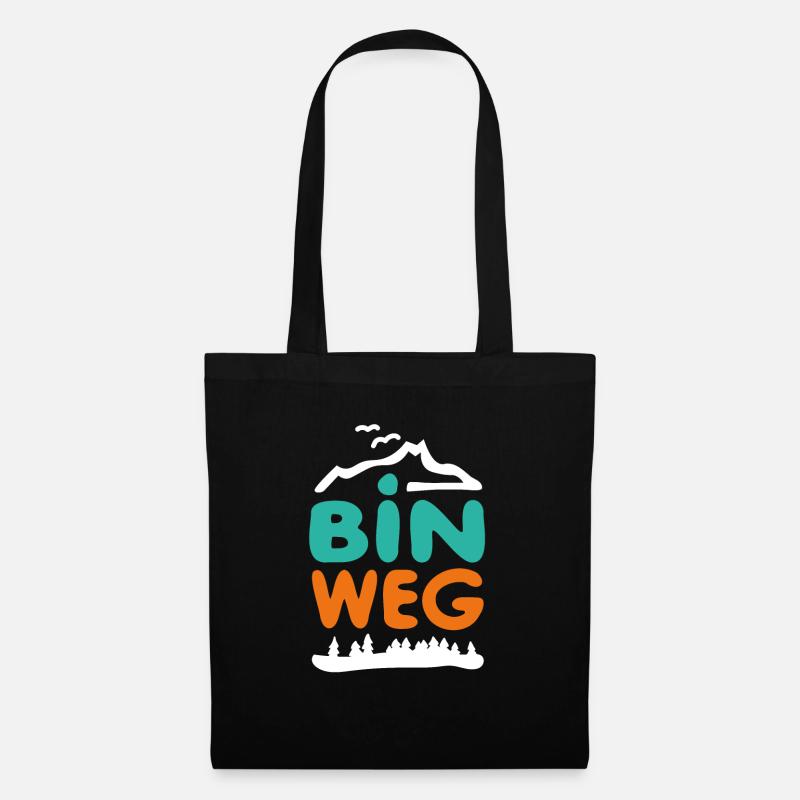 Bin weg (weiss) - Stoffbeutel - Schwarz