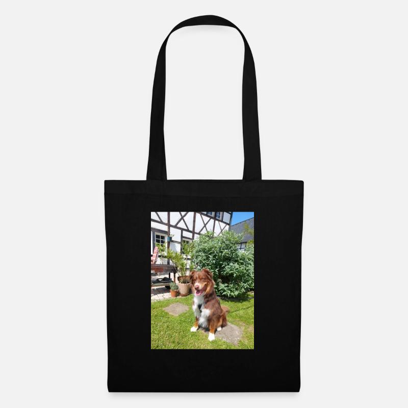 Austrailen Shepherd im Garten - Stoffbeutel - Schwarz