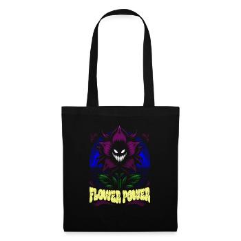 Flower Power Illustration Audacieux Bleu Violet Mutant - Sac en tissu - noir - Devant