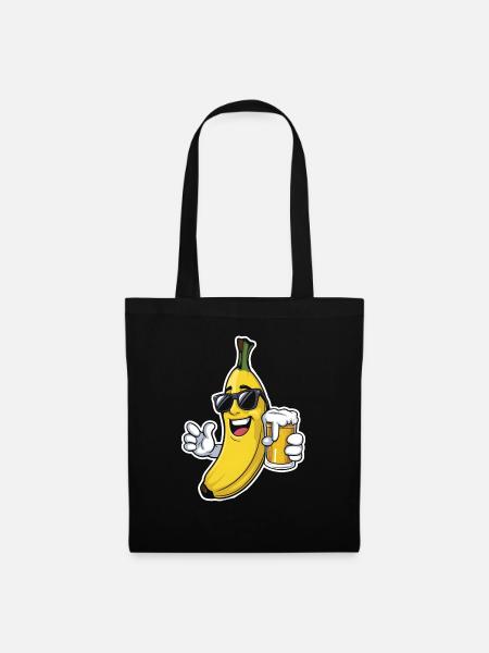Banane Bier - Stoffbeutel - Schwarz