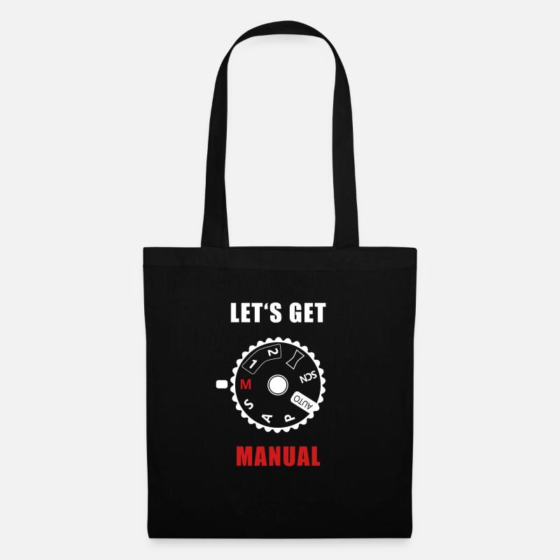Let's get Manual- Minimalistisch Geschenk Fotograf - Stoffbeutel - Schwarz